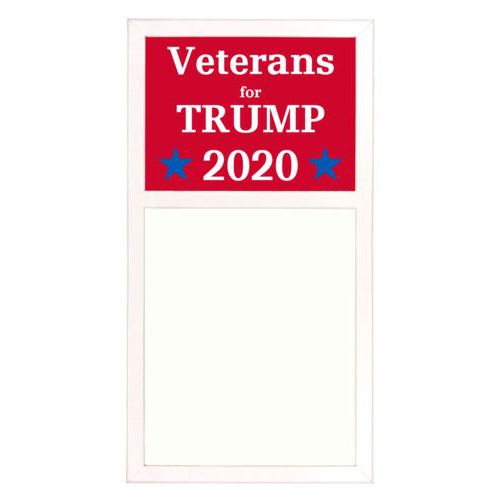 Personalized whiteboard personalized with "Veterans for Trump 2020" design