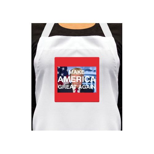 Personalized apron personalized with Trump photo and "Make America Great Again" design