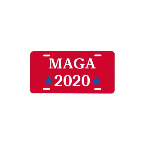 Personalized license plate personalized with "MAGA 2020" design