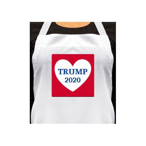 Custom apron personalized with "Trump 2020" in heart design