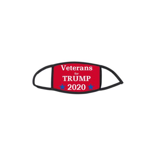 Custom facemask personalized with "Veterans for Trump 2020" design