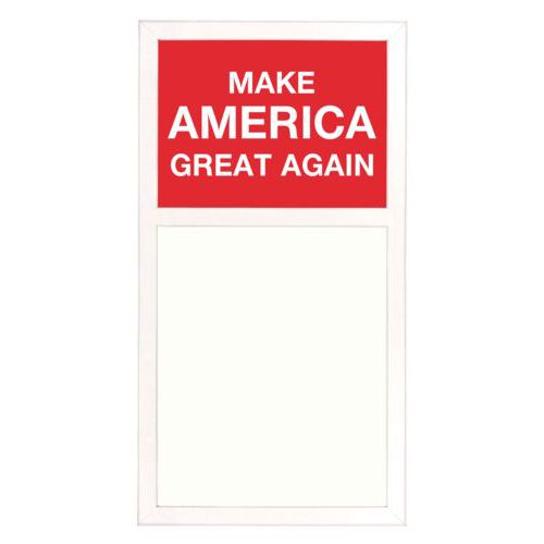 Personalized whiteboard personalized with "Make America Great Again" design on red