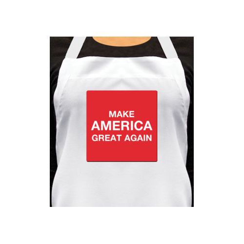Custom apron personalized with "Make America Great Again" design on red