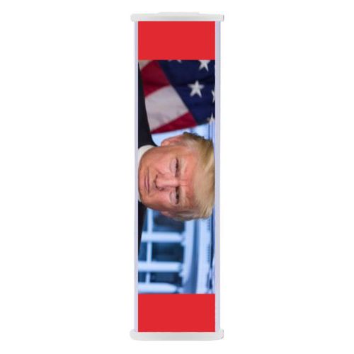 Personalized portable phone charger personalized with Trump photo design