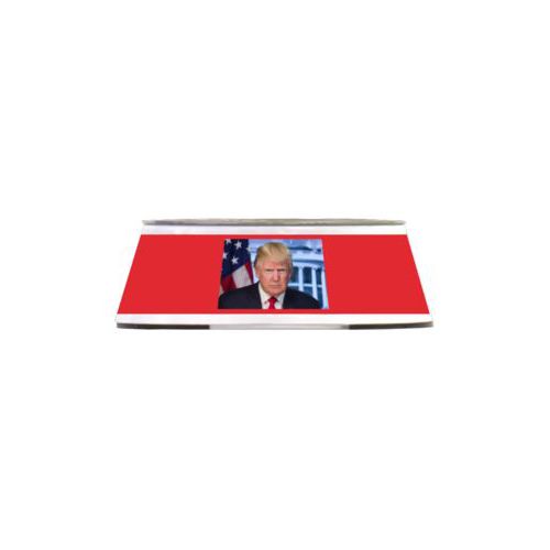 Stainless steel bowl personalized with Trump photo design