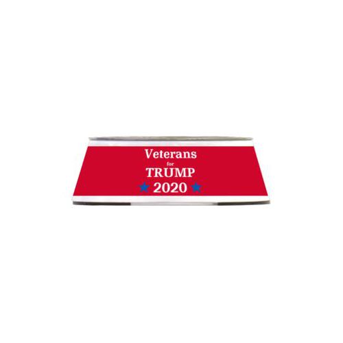 Stainless steel bowl personalized with "Veterans for Trump 2020" design