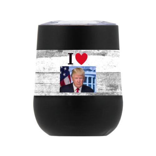 Personzlized insulated steel 8oz cup personalized with "I Love Trump" with photo design
