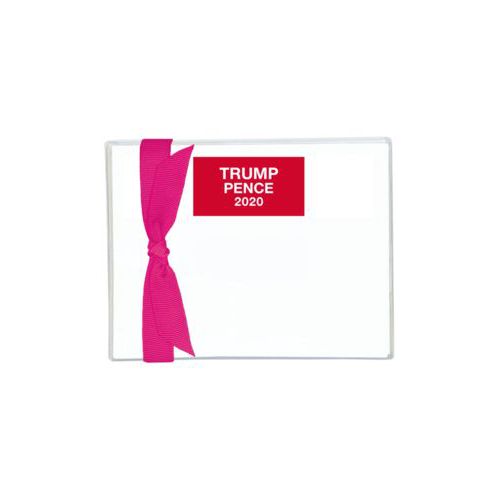 Flat cards personalized with "Trump Pence 2020" on red design