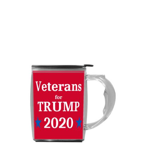 Personalized handle mug personalized with "Veterans for Trump 2020" design