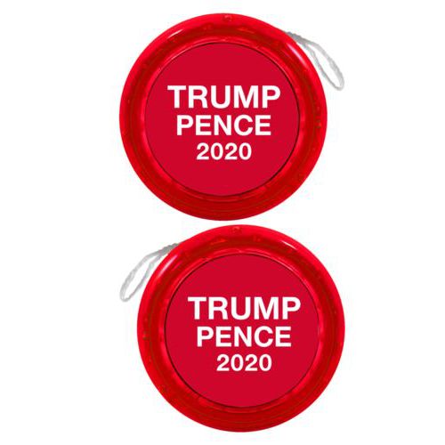 Personalized yoyo personalized with "Trump Pence 2020" on red design