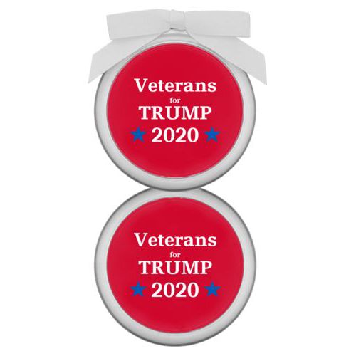 Personalized ornament personalized with "Veterans for Trump 2020" design