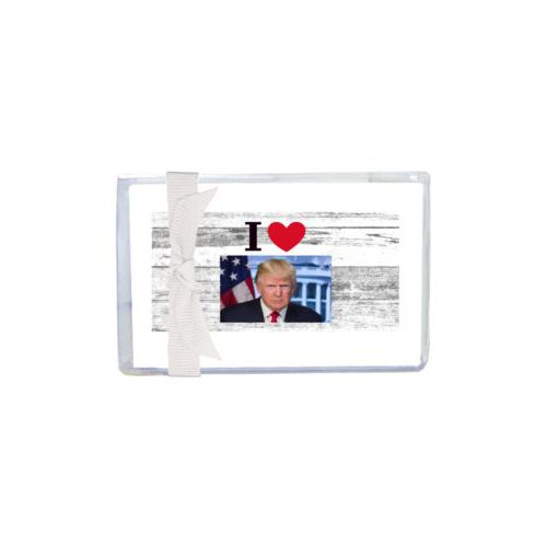 Enclosure cards personalized with "I Love Trump" with photo design