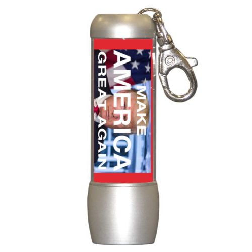 Handy custom photo flashlight personalized with Trump photo and "Make America Great Again" design
