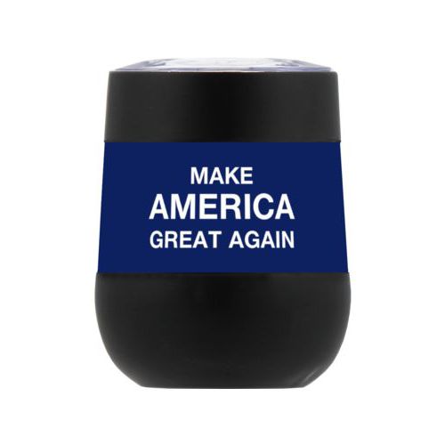 Personzlized insulated steel 8oz cup personalized with "Make America Great Again" design on blue