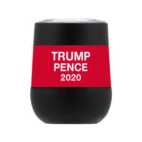 Personzlized insulated steel 8oz cup personalized with "Trump Pence 2020" on red design