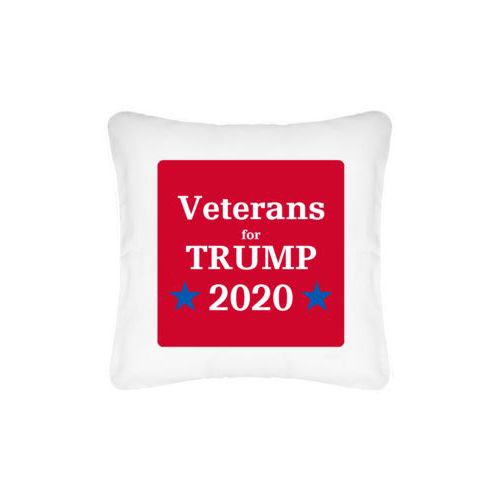 Custom pillow personalized with "Veterans for Trump 2020" design