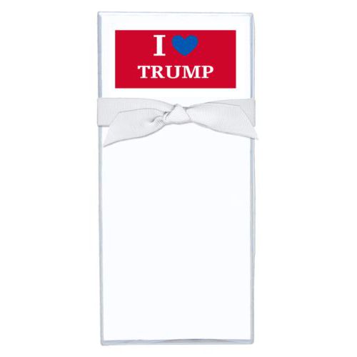 Note sheets personalized with "I Love TRUMP" design