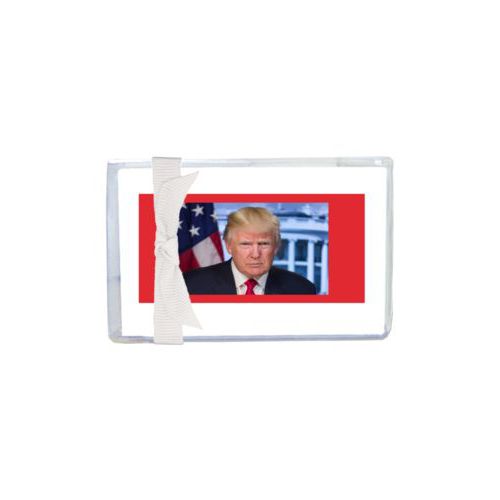 Enclosure cards personalized with Trump photo design