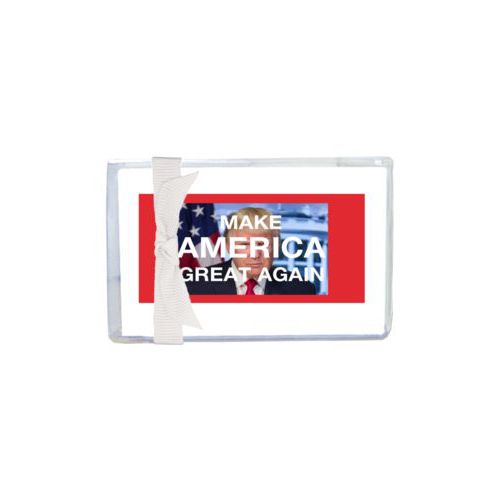 Enclosure cards personalized with Trump photo and "Make America Great Again" design