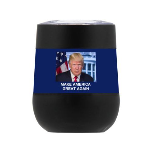 Personzlized insulated steel 8oz cup personalized with Trump photo with "Make America Great Again" design