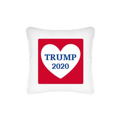 Personalized pillow personalized with "Trump 2020" in heart design