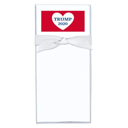 Note sheets personalized with "Trump 2020" in heart design