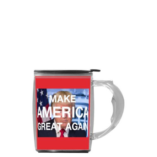 Personalized handle mug personalized with Trump photo and "Make America Great Again" design