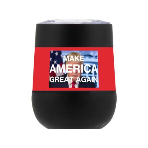 Personzlized insulated steel 8oz cup personalized with Trump photo and "Make America Great Again" design