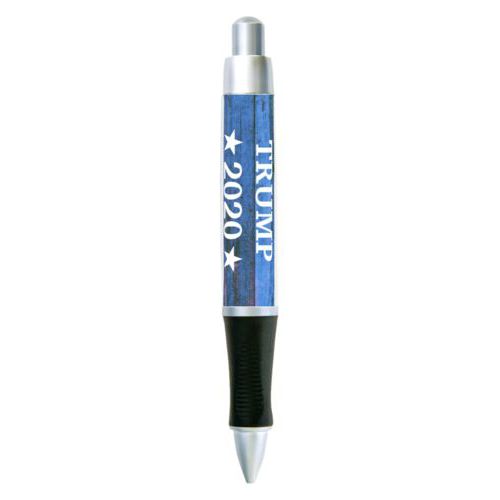 Personalized pen personalized with "Trump 2020" on blue wood grain design