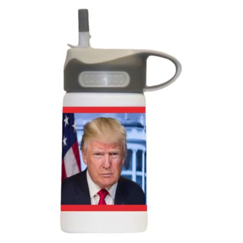 12oz insulated steel sports bottle personalized with Trump photo design