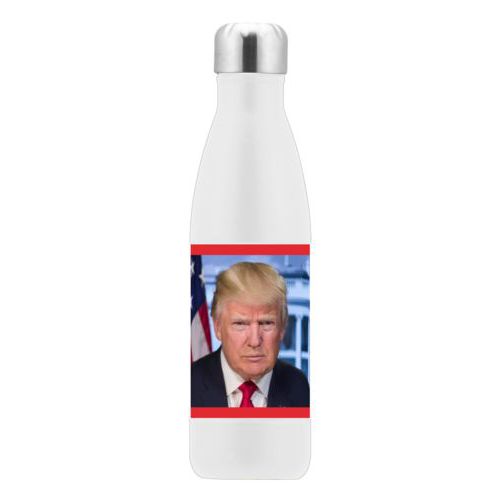 17oz insulated steel bottle personalized with Trump photo design