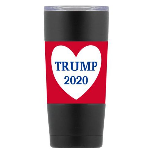 20oz insulated steel mug personalized with "Trump 2020" in heart design