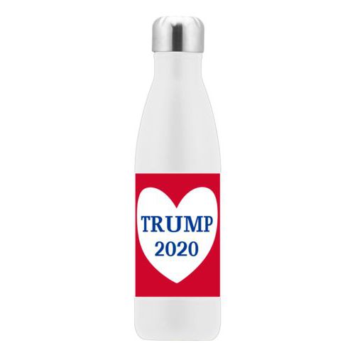 17oz insulated steel bottle personalized with "Trump 2020" in heart design