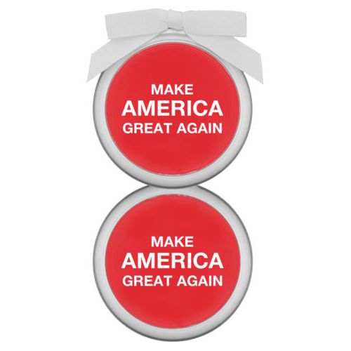 Personalized ornament personalized with "Make America Great Again" design on red
