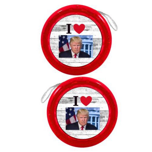 Personalized yoyo personalized with "I Love Trump" with photo design