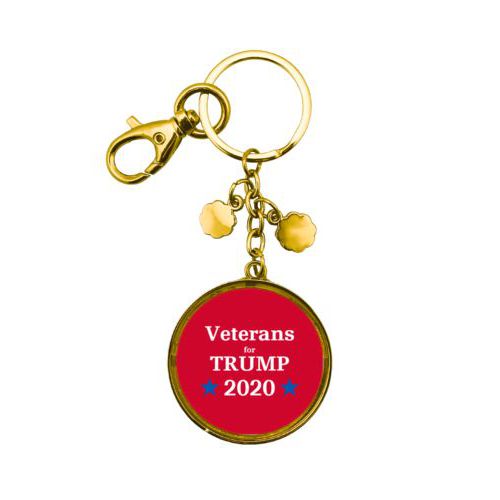 Personalized keychain personalized with "Veterans for Trump 2020" design