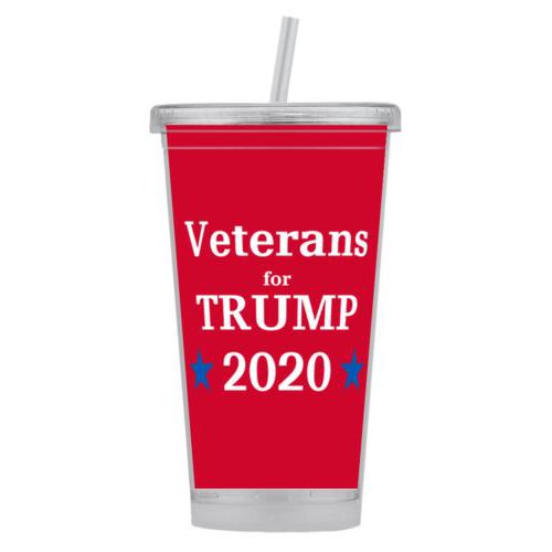 Tumbler personalized with "Veterans for Trump 2020" design