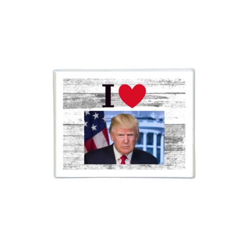 Note cards personalized with "I Love Trump" with photo design
