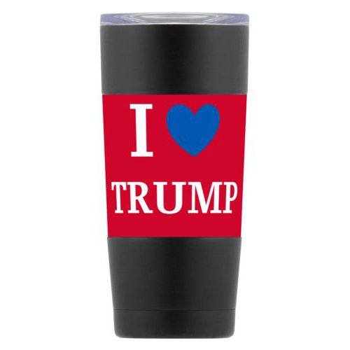20oz insulated steel mug personalized with "I Love TRUMP" design
