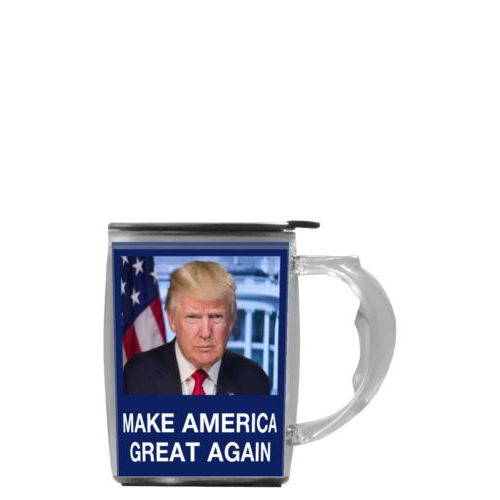 Personalized handle mug personalized with Trump photo with "Make America Great Again" design