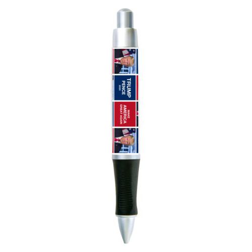 Custom pen personalized with Trump photo with "Trump Pence 2020" and "Make America Great Again" tiled design