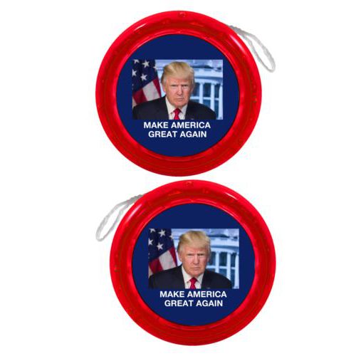Personalized yoyo personalized with Trump photo with "Make America Great Again" design