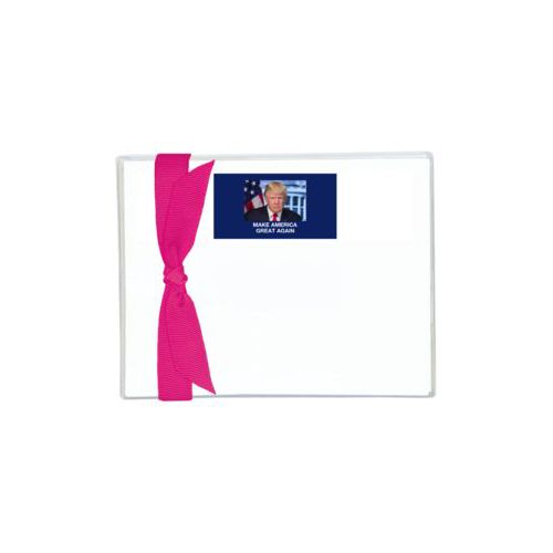 Flat cards personalized with Trump photo with "Make America Great Again" design