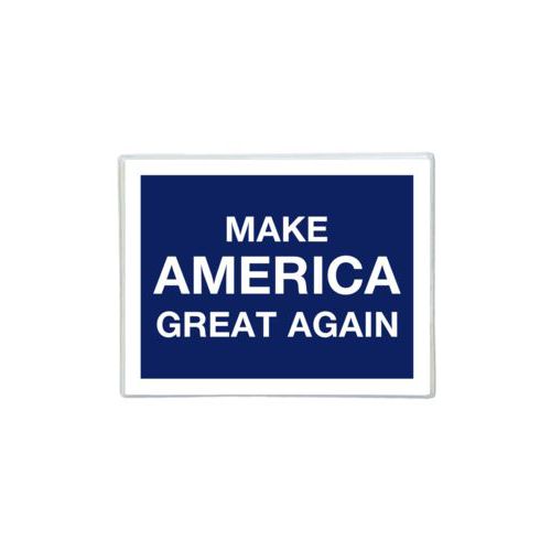 Note cards personalized with "Make America Great Again" design on blue