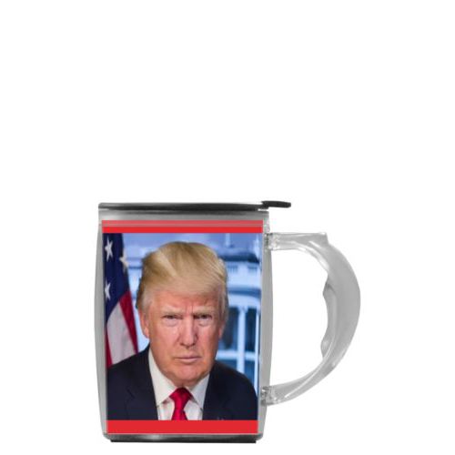 Custom mug with handle personalized with Trump photo design