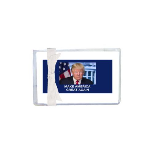 Enclosure cards personalized with Trump photo with "Make America Great Again" design