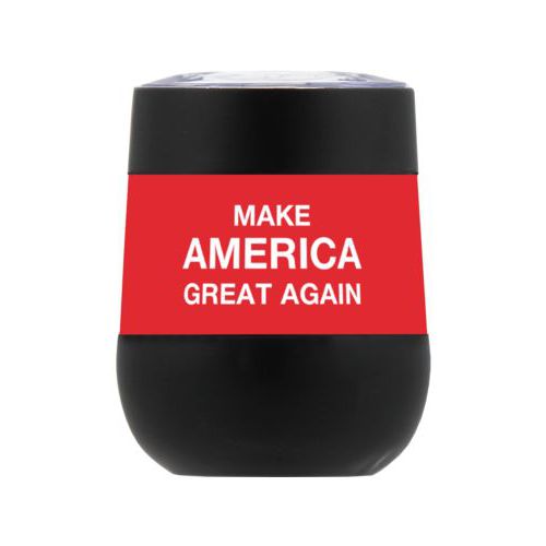 Personzlized insulated steel 8oz cup personalized with "Make America Great Again" design on red