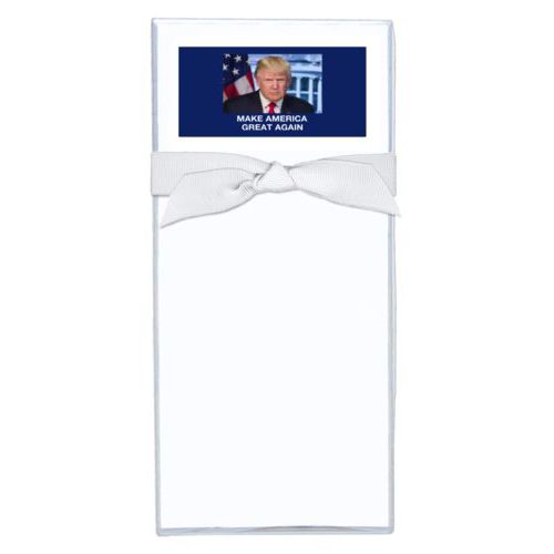 Note sheets personalized with Trump photo with "Make America Great Again" design