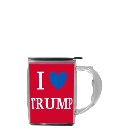 Custom mug with handle personalized with "I Love TRUMP" design