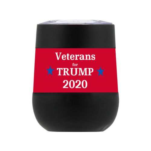 Personzlized insulated steel 8oz cup personalized with "Veterans for Trump 2020" design